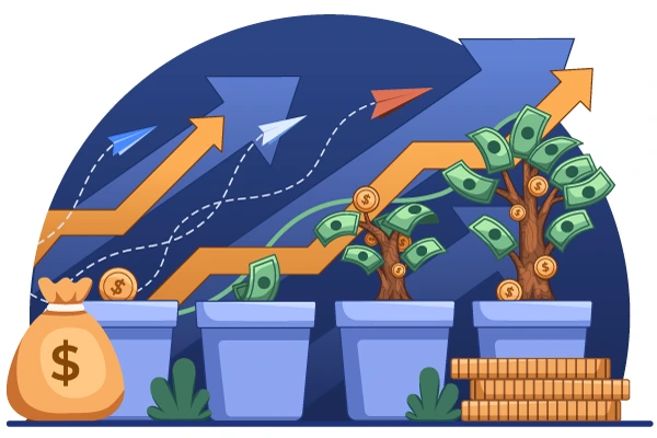 Abstract illustration symbolizing financial advisory services for small businesses in Churchville, NY